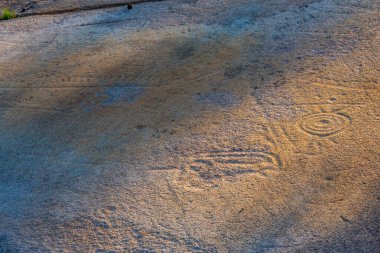 İsveç 'in Vitlycke yakınlarındaki Bronz Çağı kaya resimleri.