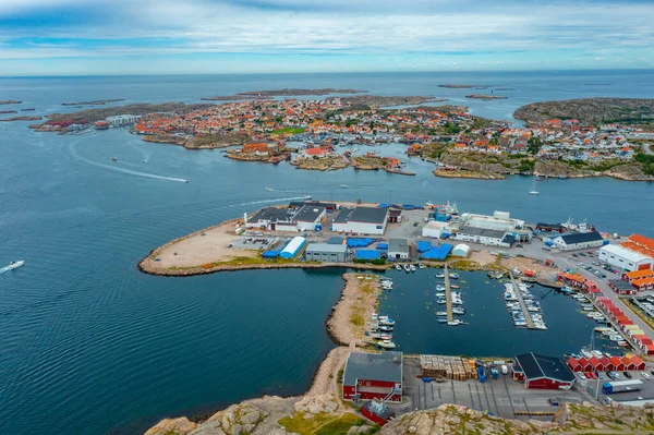 stock image Panorama view of Swedish town Kungshamn.