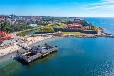 İsveç 'in Varberg kentinin Panorama manzarası.