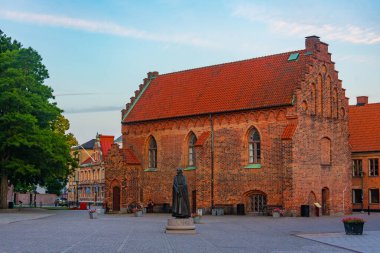 Lund, İsveç 'te eski bir kasaba caddesi...