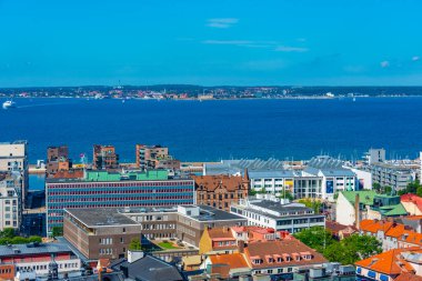 İsveç 'in Helsingborg kentinin Panorama manzarası.