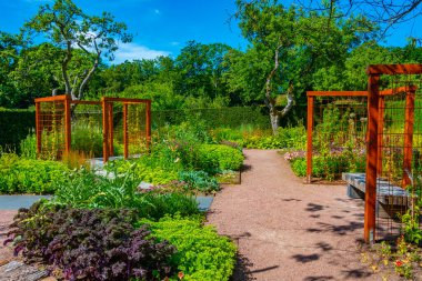 İsveç 'teki Sofiero Sarayı' ndaki bahçeler.
