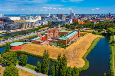 İsveç 'teki Malmö kalesinin Panorama manzarası.