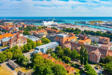 İsveç 'te Trelleborg' un hava görüntüsü.