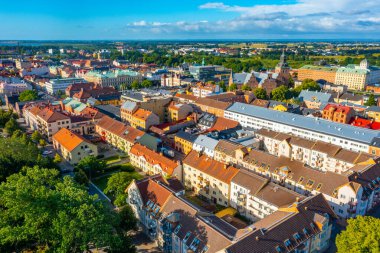İsveç 'teki Kristianstad' ın hava görüntüsü.