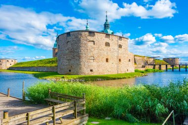 İsveç 'teki Kalmar Kalesi manzarası.