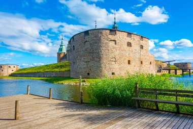 İsveç 'teki Kalmar Kalesi manzarası.