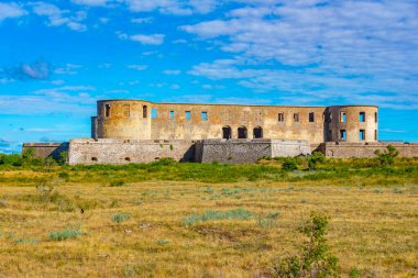 İsveç 'teki Borgholm şatosunda güneşli bir gün..