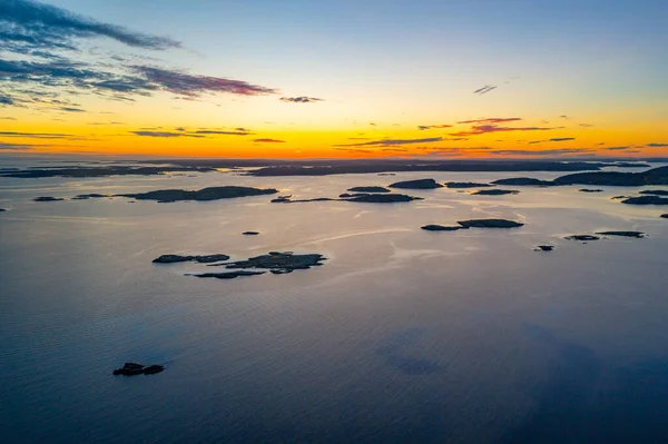 Pôr Sol Sobre Costa Bohuslan Perto Stromstad Suécia — Fotografia de Stock