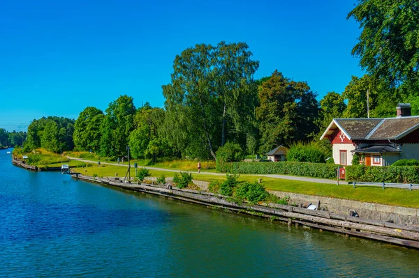 Waterkant Van Gota Alv Rivier Zweedse Stad Trollthe — Stockfoto
