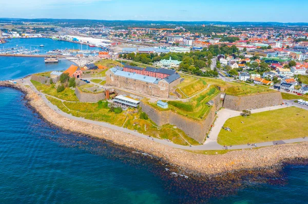 stock image Aerial view of Varberg fortress in Sweden.