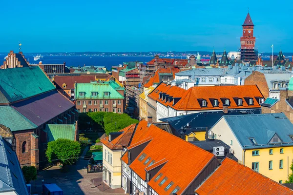 stock image Panorama view of Swedish town Helsingborg.