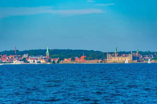 Vista Panorámica Atardecer Del Castillo Kronborg Helsingor Dinamarca — Foto de Stock