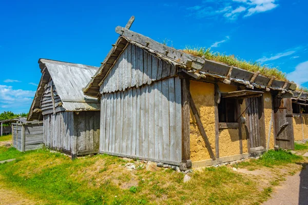 Wooden Huts Foteviken Viking Museum Sweden — Stock Photo, Image