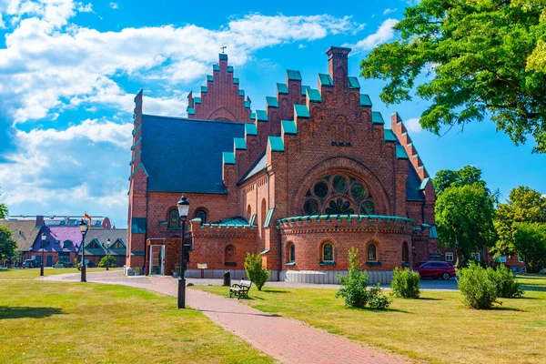 stock image View of Saint Nikolai church in Trelleborg, Sweden.