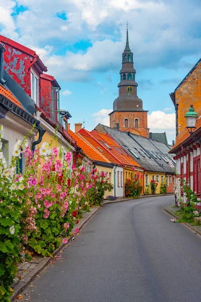 Rua Colorida Tradicional Cidade Sueca Ystad — Fotografia de Stock