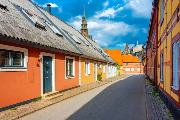 Традиційна Барвиста Вулиця Шведському Місті Істад — стокове фото