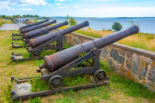 Cannoni Nel Porto Karlskrona Svezia — Foto Stock