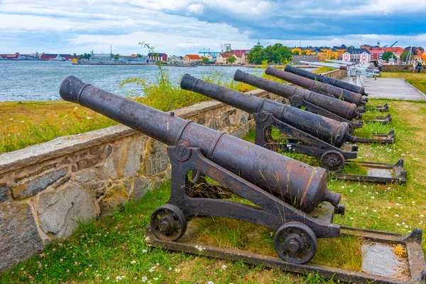 Canhões Porto Karlskrona Suécia — Fotografia de Stock