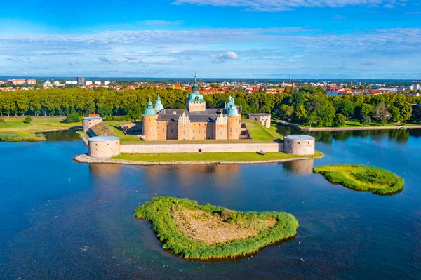Widok Lotu Ptaka Zamek Kalmar Szwecji — Zdjęcie stockowe