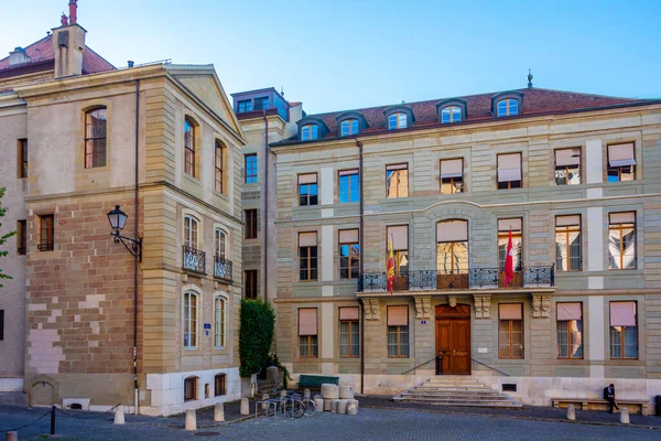 stock image Historical street in the old town of Geneva, Switzerland.