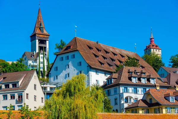 Stadsgezicht Van Reuss Zwitserse Stad Luzern — Stockfoto