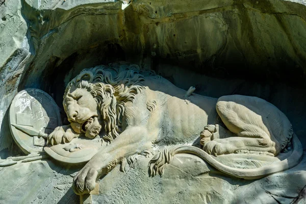 Lion Monument Swiss Town Luzern — Stock Photo, Image