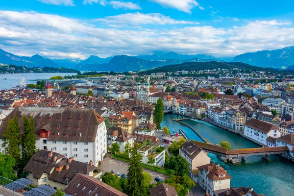 Luftaufnahme Der Schweizer Stadt Luzern — Stockfoto