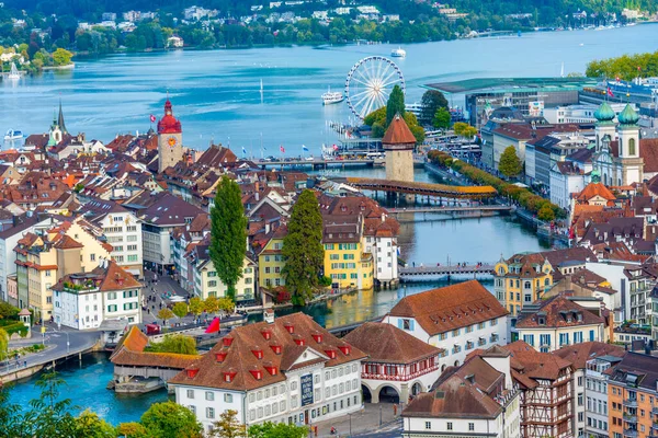 Blick Von Schloss Gütsch Auf Luzern — Stockfoto