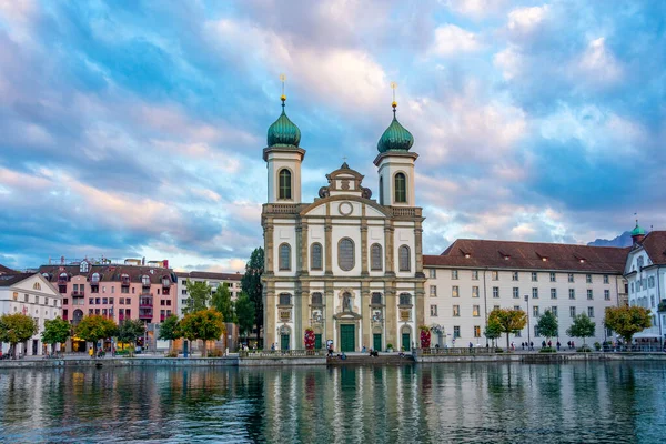 Panorama Saint Francis Xavier Church Swiss Town Luzern — Stock Photo, Image