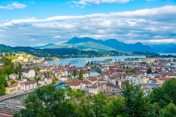 Panorama Melihat Luzern Dari Istana Guetsch — Stok Foto