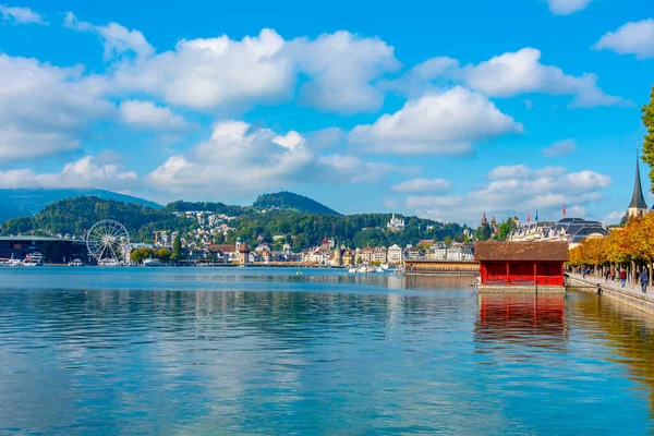 Старый Город Люцерн Набережной Озера Люцерн Швейцария — стоковое фото