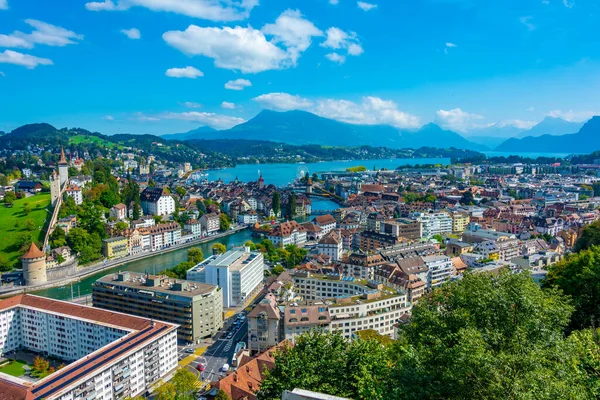 Panorama Melihat Luzern Dari Istana Guetsch — Stok Foto