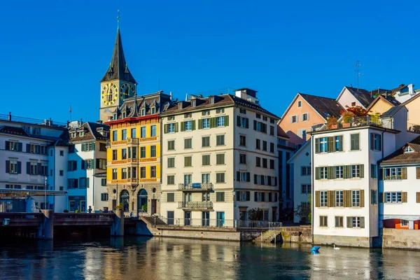 Kilátás Limmat Folyóra Zürich Svájc — Stock Fotó