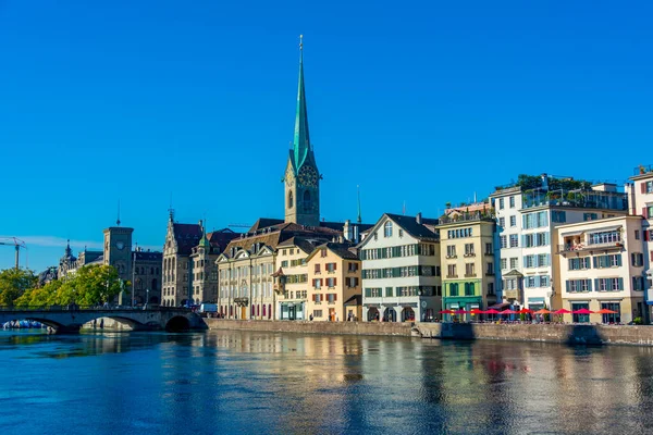 Panorama Der Frauenkirche Und Zürich Schweiz — Stockfoto
