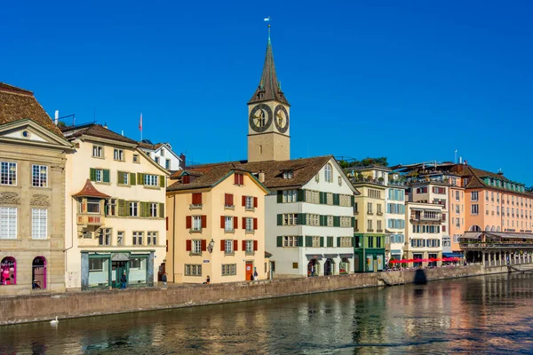 Panoráma Templom Szent Péter Svájci Város Zürich — Stock Fotó