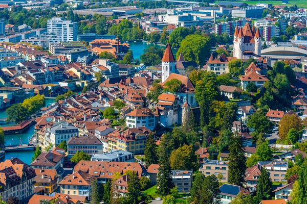 Kilátás Svájci Városra Thun — Stock Fotó