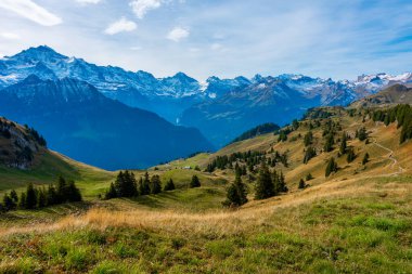 İsviçre 'deki Schynige Platte Panorama Manzarası.