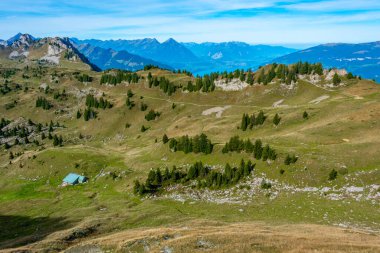 İsviçre 'deki Schynige Platte Panorama Manzarası.