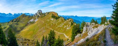 İsviçre 'deki Schynige Platte Panorama Manzarası.