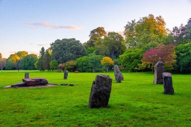 İngiltere, Cardiff 'teki Bute Park' ta Gorsedd Taş Çemberi.