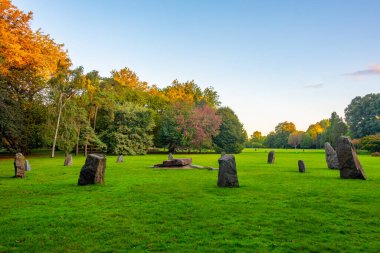 Gorsedd Stone Circle at Bute park in Cardiff, UK. clipart