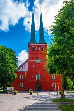 İsveç 'teki Vaxjo Katedrali manzarası.