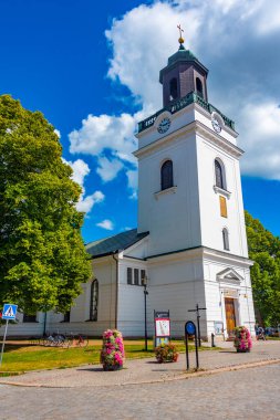 İsveç 'teki Eksjo Kilisesi manzarası.