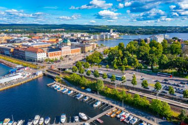 İsveç 'in Jonkping kentindeki liman manzarası.