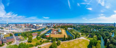 İsveç 'teki Malmö kalesinin Panorama manzarası.