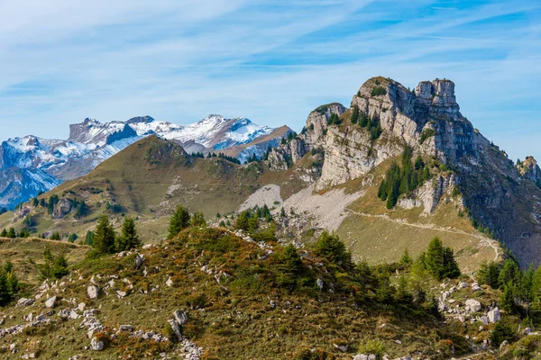 Widok Panoramiczny Schynige Platte Szwajcarii — Zdjęcie stockowe