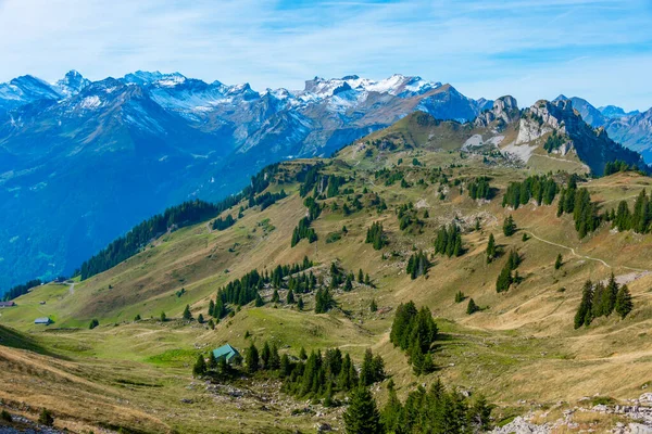 stock image Panorama view of Schynige Platte in Switzerland.