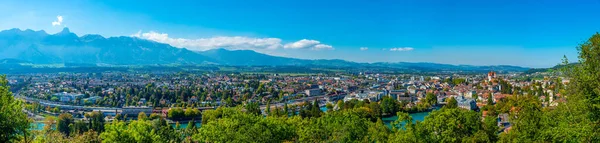 Sviçre Nin Thun Kasabasının Panorama Manzarası — Stok fotoğraf