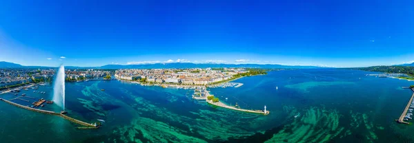 Panorama Szwajcarskiego Miasta Genewa — Zdjęcie stockowe